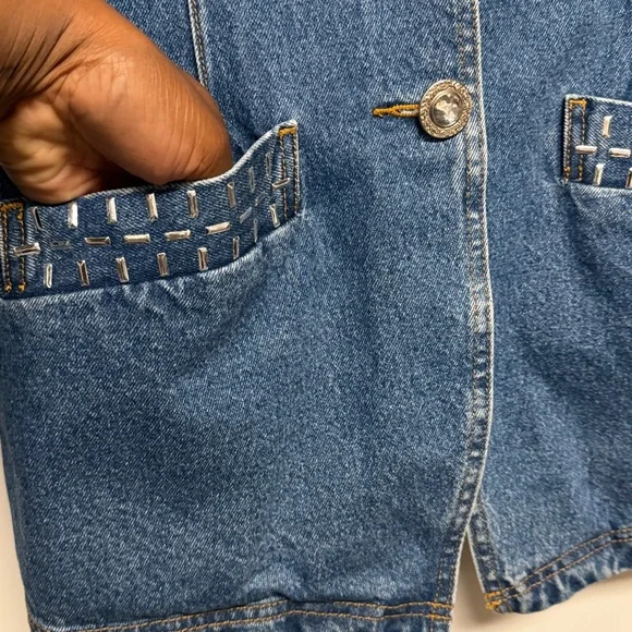 I.B Diffusion Vintage 1991 Denim Rhinestone Jacket - Picture 4 of 9